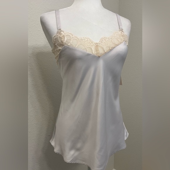 Anthropologie Flora Nikrooz Pale Silver Lace Trim Camisole NWT Small - Picture 8 of 8